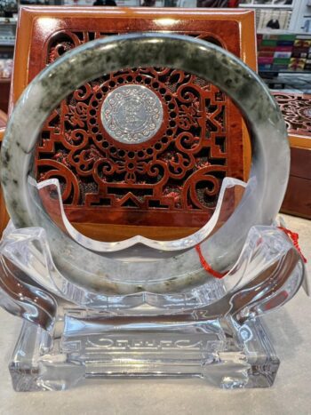 A close up of the inside of an asian style table.