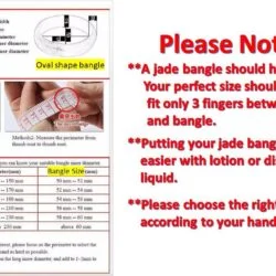 A picture of the instructions for using a jade bangle.