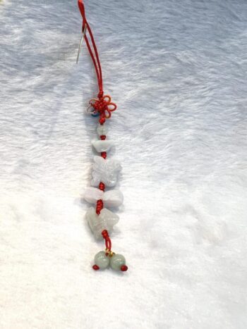 A string of beads in the snow