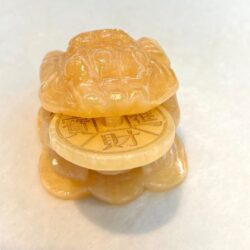 A stack of cookies sitting on top of each other.