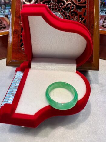 A green ring in the middle of a red box.