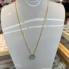 Real Jade Donut Pendant, Dime Size  (Free Adjustable 925 Silver Chain Gold Plated Chain Included) - Image 4