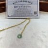 Real Jade Donut Pendant, Dime Size  (Free Adjustable 925 Silver Chain Gold Plated Chain Included) - Image 5