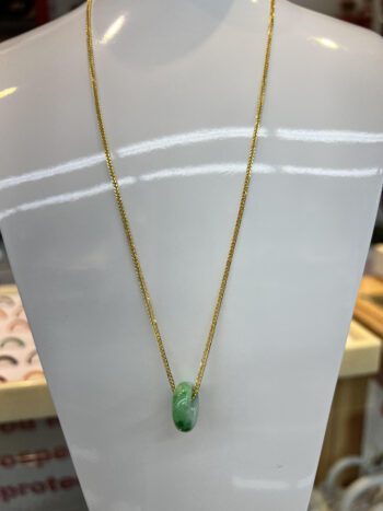 Real Certified Jade Donut Pendant, Dime Size  (Free Adjustable GP 925 Silver Chain Chain Included) - Image 4