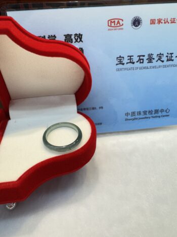 Certified Grade A Real Jade Ring, Size: 3.75 - Image 4
