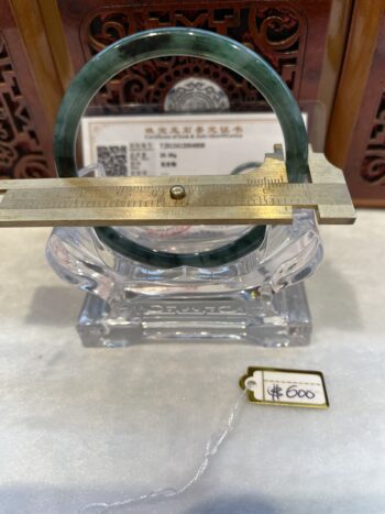 Certified Real Jade Bangle (Jadeite) #2004806, Size: 61mmX3X3 - Image 7