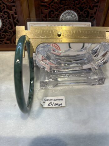 Certified Real Jade Bangle (Jadeite) #2004806, Size: 61mmX3X3 - Image 3