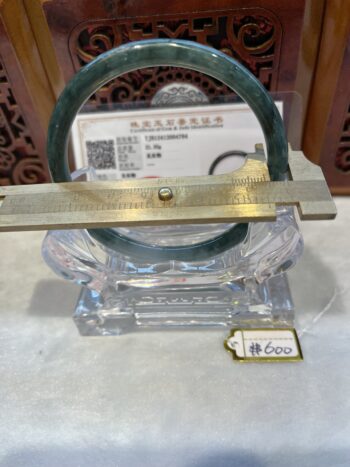 Certified Real Jade Bangle (Jadeite) #2004784, Size: 61mmX3X3 - Image 4