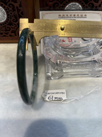 Certified Real Jade Bangle (Jadeite) #2004784, Size: 61mmX3X3 - Image 5