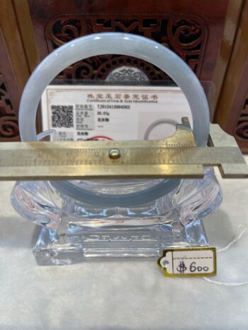 Certified Real Jade Bangle (Jadeite) #2004562, Size: 60mmX3X3 - Image 5