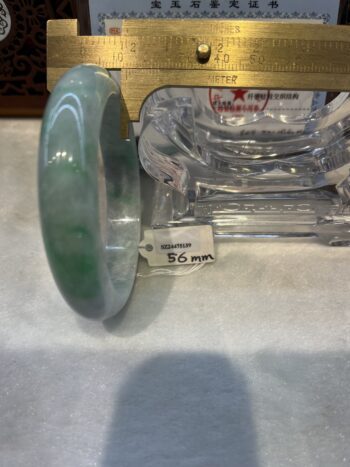 Real Jade Bangle (Jadeite)  #475139, Size: 56mm - Image 7