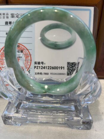 Real Jade Bangle (Jadeite)  #475100, Size: 56mm - Image 4