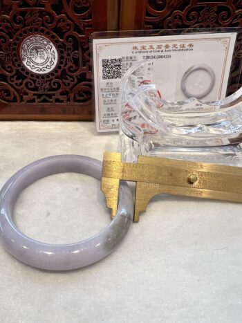 Certified Real Jade Bangle (Jadeite) #2004115, Size: 53mm - Image 4