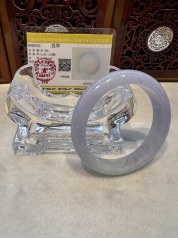 Real Jade Bangle (Jadeite)  #156404, Size: 56mm - Image 4