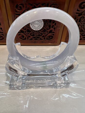 Certified Real Jade Bangle (Jadeite) #400069, Size: 60mm - Image 7