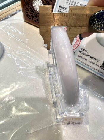 Certified Real Jade Bangle (Jadeite) #400069, Size: 60mm - Image 6