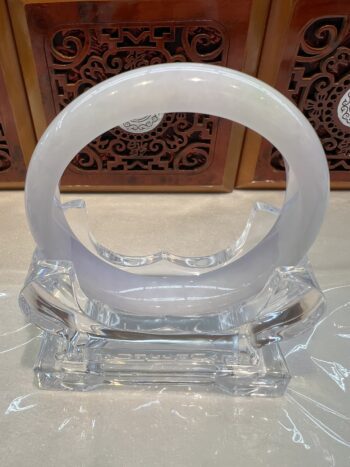Certified Real Jade Bangle (Jadeite) #400088, Size: 61mm - Image 6