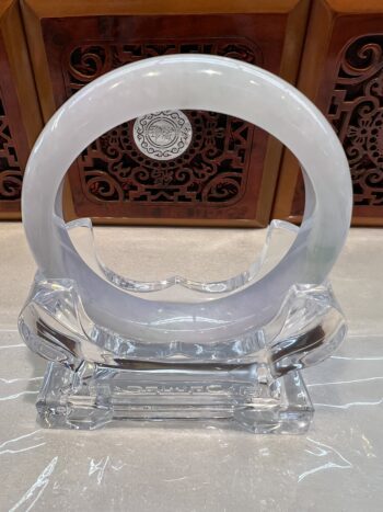 Certified Real Jade Bangle (Jadeite) #400110, Size: 61mm