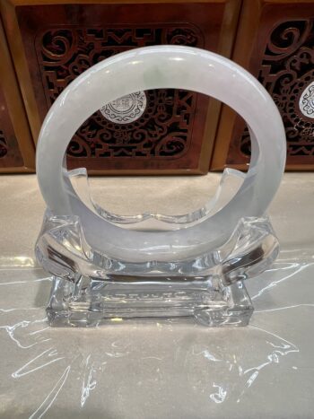 Certified Real Jade Bangle (Jadeite) #400110, Size: 61mm - Image 6