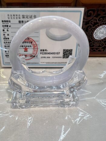 Certified Real Jade Bangle (Jadeite) #400107, Size: 61.5mm - Image 3