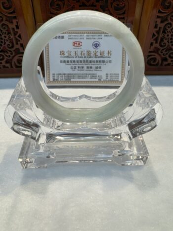 Certified Real Jade Bangle (Jadeite) #5001835, size 52mm - Image 3