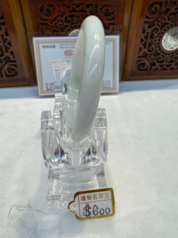 Certified Real Jade Bangle (Jadeite) #5001835, size 52mm - Image 6