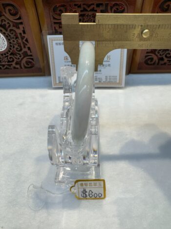 Certified Real Jade Bangle (Jadeite) #5001835, size 52mm - Image 4