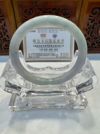 Certified Real Jade Bangle (Jadeite) #5002039, size 52mm - Image 5
