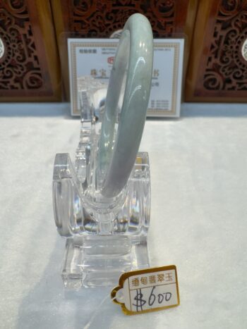 Certified Real Jade Bangle (Jadeite) #5002039, size 52mm - Image 4