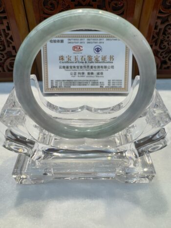 Certified Real Jade Bangle (Jadeite) #5002115, size 52mm - Image 7