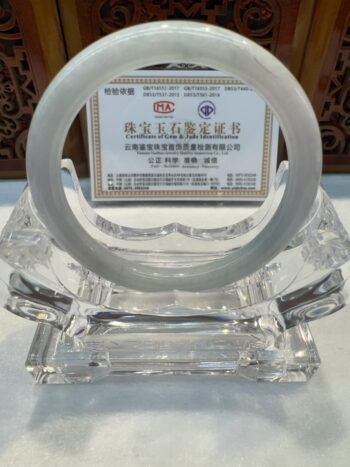 Certified Real Jade Bangle (Jadeite) #5001984, size 52mm - Image 4