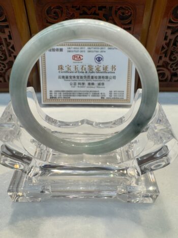Certified Real Jade Bangle (Jadeite) #5002004, size 53mm - Image 5