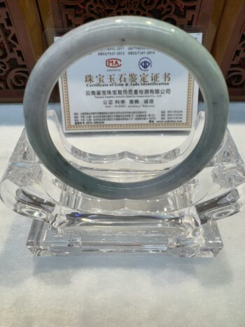 Certified Real Jade Bangle (Jadeite) #5001987, size 52mm - Image 4
