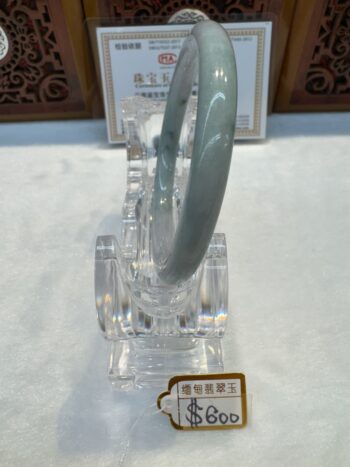 Certified Real Jade Bangle (Jadeite) #5001987, size 52mm - Image 6