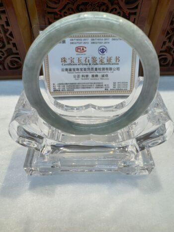 Certified Real Jade Bangle (Jadeite) #5002030, size 53mm - Image 7