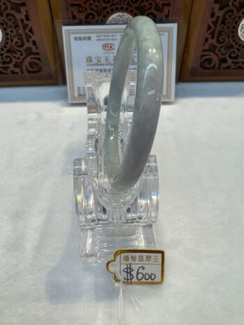 Certified Real Jade Bangle (Jadeite) #5002030, size 53mm - Image 6