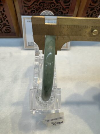 Certified Real Jade Bangle (Jadeite) #5002922, size 53mm - Image 6