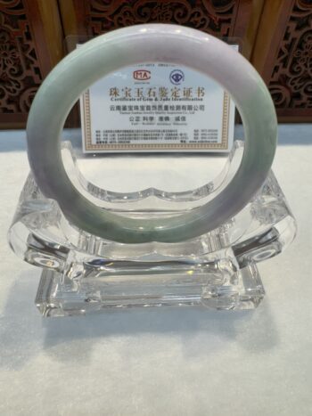 Certified Real Jade Bangle (Jadeite) #5001879, size 53mm - Image 7