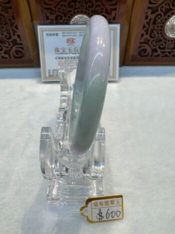 Certified Real Jade Bangle (Jadeite) #5001879, size 53mm - Image 4