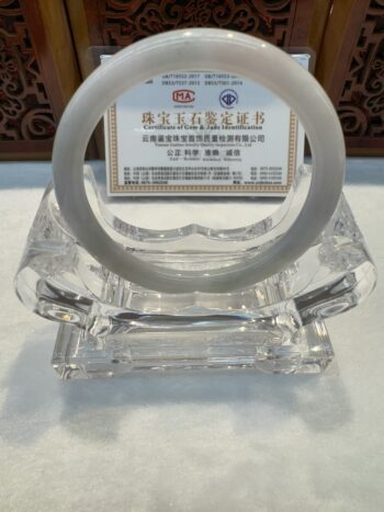Certified Real Jade Bangle (Jadeite) #5001777, size 53mm - Image 3