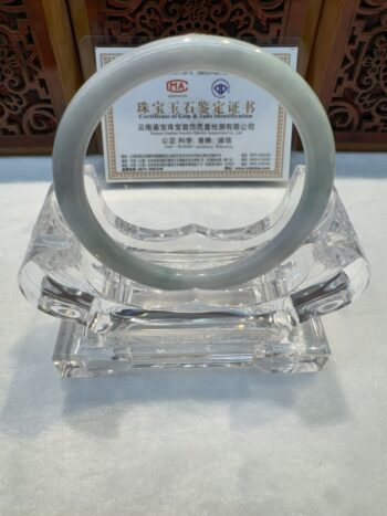 Certified Real Jade Bangle (Jadeite) #5002021, size 53mm - Image 6