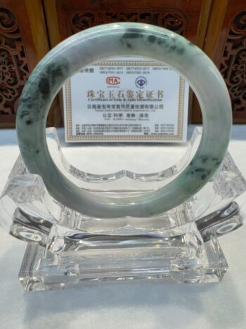 Certified Real Jade Bangle (Jadeite) #5001902, size 53mm - Image 4