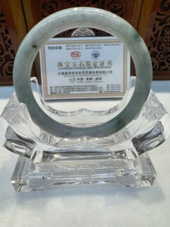 Certified Real Jade Bangle (Jadeite) #5001990, size 53mm - Image 3