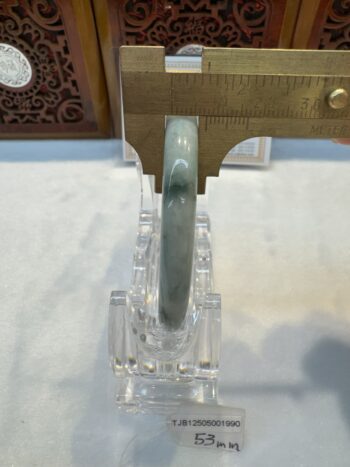 Certified Real Jade Bangle (Jadeite) #5001990, size 53mm - Image 4