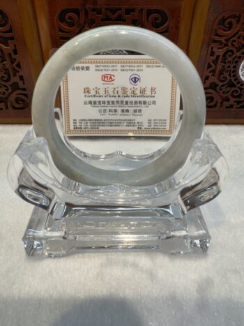 Certified Real Jade Bangle (Jadeite) #5002340, size 53mm - Image 3