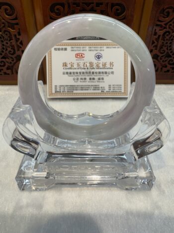 Certified Real Jade Bangle (Jadeite) #5002410, size 53mm - Image 6