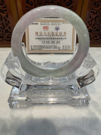 Certified Real Jade Bangle (Jadeite) #5002511, size 53mm - Image 7