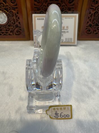 Certified Real Jade Bangle (Jadeite) #5002511, size 53mm - Image 6