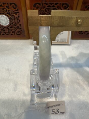 Certified Real Jade Bangle (Jadeite) #5002511, size 53mm - Image 4