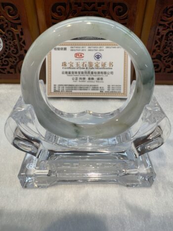 Certified Real Jade Bangle (Jadeite) #5002541, size 53mm - Image 6